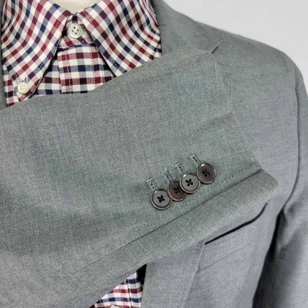 Banana Republic Men's Sport Coat Blazer Two Button Gray Cotton‎ Tailored Fit 44R